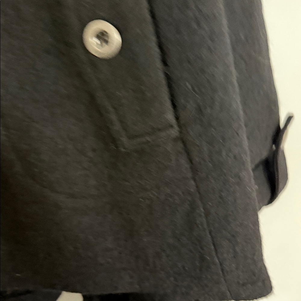 Black boiled wool button-down swing coat - Picture 4 of 8